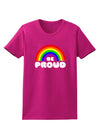 TooLoud Rainbow - Be Proud Gay Pride Womens Dark T-Shirt-Womens T-Shirt-TooLoud-Hot-Pink-Small-Davson Sales