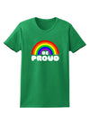 TooLoud Rainbow - Be Proud Gay Pride Womens Dark T-Shirt-Womens T-Shirt-TooLoud-Kelly-Green-X-Small-Davson Sales