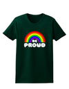 TooLoud Rainbow - Be Proud Gay Pride Womens Dark T-Shirt-Womens T-Shirt-TooLoud-Forest-Green-Small-Davson Sales