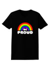 TooLoud Rainbow - Be Proud Gay Pride Womens Dark T-Shirt-Womens T-Shirt-TooLoud-Black-X-Small-Davson Sales