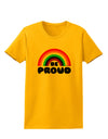 TooLoud Rainbow - Be Proud Gay Pride Womens T-Shirt-Womens T-Shirt-TooLoud-Gold-X-Small-Davson Sales