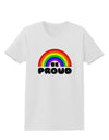 TooLoud Rainbow - Be Proud Gay Pride Womens T-Shirt-Womens T-Shirt-TooLoud-White-X-Small-Davson Sales