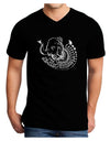 TooLoud Save the Asian Elephants Adult Dark V-Neck T-Shirt-Mens V-Neck T-Shirt-TooLoud-Black-Small-Davson Sales