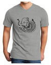 TooLoud Save the Asian Elephants Adult V-Neck T-shirt-Mens V-Neck T-Shirt-TooLoud-HeatherGray-Small-Davson Sales
