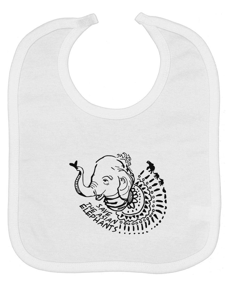 TooLoud Save the Asian Elephants Baby Bib