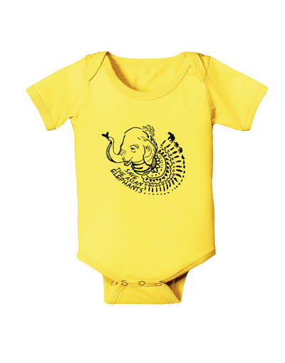 TooLoud Save the Asian Elephants Baby Romper Bodysuit-Baby Romper-TooLoud-Yellow-06-Months-Davson Sales