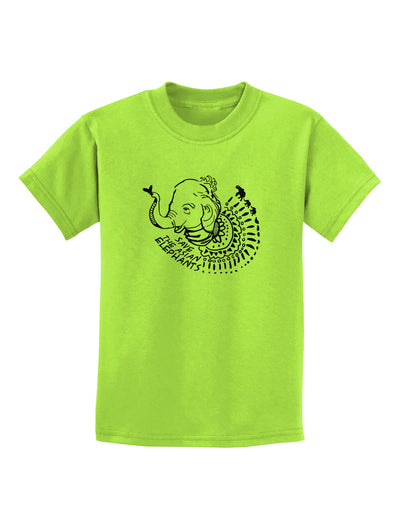 TooLoud Save the Asian Elephants Childrens T-Shirt-Childrens T-Shirt-TooLoud-Lime-Green-X-Small-Davson Sales