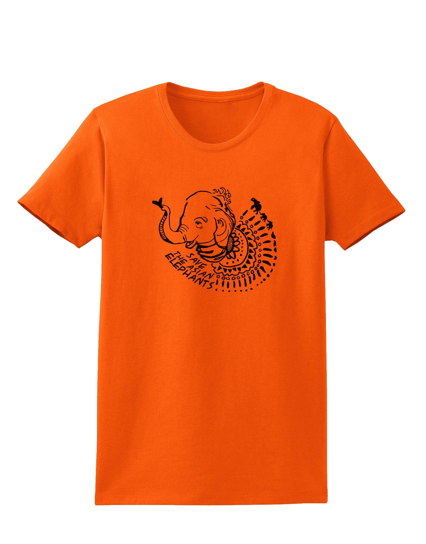TooLoud Save the Asian Elephants Womens T-Shirt-Womens T-Shirt-TooLoud-Orange-X-Small-Davson Sales