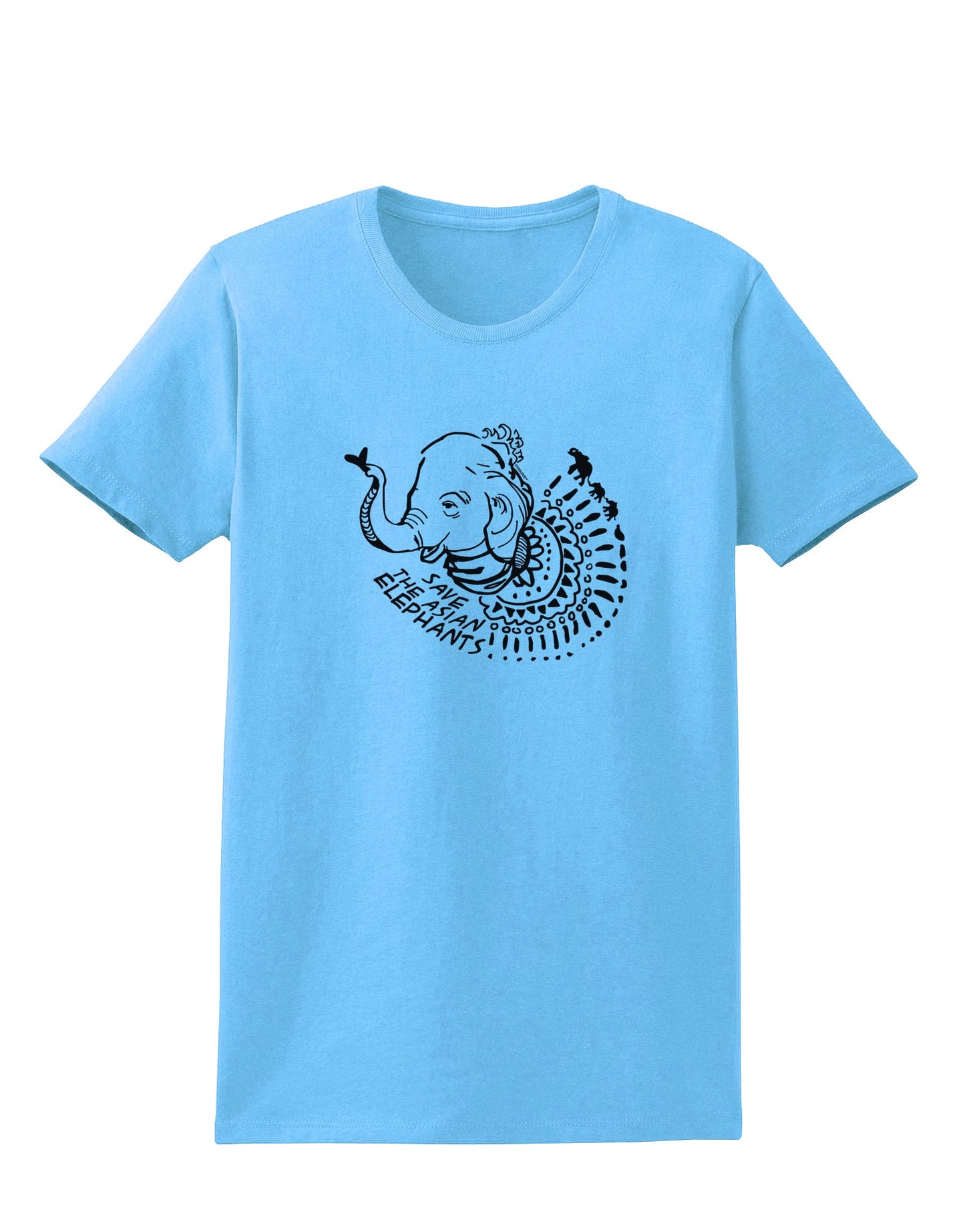 TooLoud Save the Asian Elephants Womens T-Shirt-Womens T-Shirt-TooLoud-Aquatic-Blue-X-Small-Davson Sales