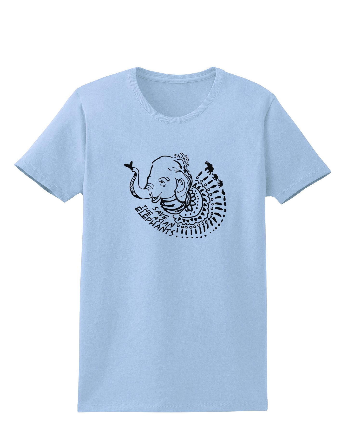 TooLoud Save the Asian Elephants Womens T-Shirt-Womens T-Shirt-TooLoud-Light-Blue-X-Small-Davson Sales