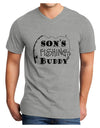 TooLoud Sons Fishing Buddy Adult V-Neck T-shirt-Mens V-Neck T-Shirt-TooLoud-HeatherGray-Small-Davson Sales