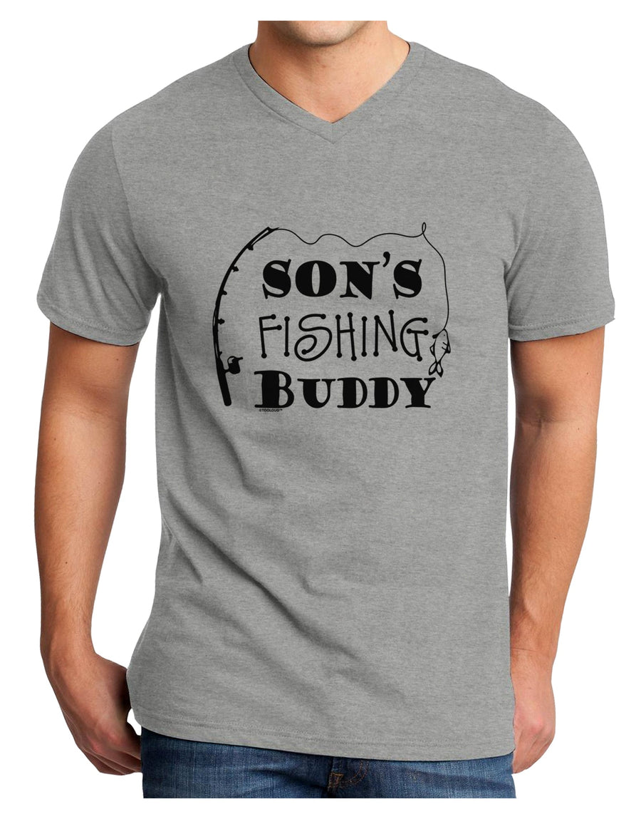TooLoud Sons Fishing Buddy Adult V-Neck T-shirt-Mens V-Neck T-Shirt-TooLoud-White-Small-Davson Sales
