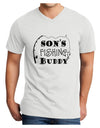 TooLoud Sons Fishing Buddy Adult V-Neck T-shirt-Mens V-Neck T-Shirt-TooLoud-White-Small-Davson Sales