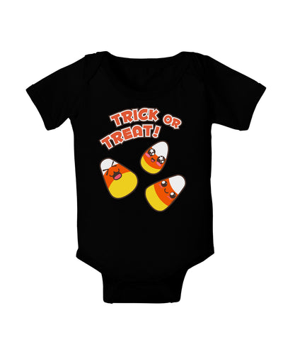 TooLoud Trick or Treat Cute Candy Corn Halloween Baby Romper Bodysuit Dark-Baby Romper-TooLoud-Black-06-Months-Davson Sales