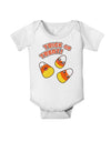 TooLoud Trick or Treat Cute Candy Corn Halloween Baby Romper Bodysuit-Baby Romper-TooLoud-White-06-Months-Davson Sales