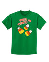 TooLoud Trick or Treat Cute Candy Corn Halloween Childrens Dark T-Shirt-Childrens T-Shirt-TooLoud-Kelly-Green-X-Small-Davson Sales