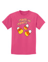 TooLoud Trick or Treat Cute Candy Corn Halloween Childrens Dark T-Shirt-Childrens T-Shirt-TooLoud-Sangria-X-Small-Davson Sales