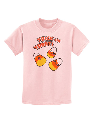 TooLoud Trick or Treat Cute Candy Corn Halloween Childrens T-Shirt-Childrens T-Shirt-TooLoud-PalePink-X-Small-Davson Sales