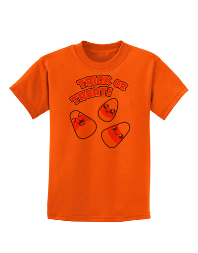 TooLoud Trick or Treat Cute Candy Corn Halloween Childrens T-Shirt-Childrens T-Shirt-TooLoud-Orange-X-Small-Davson Sales