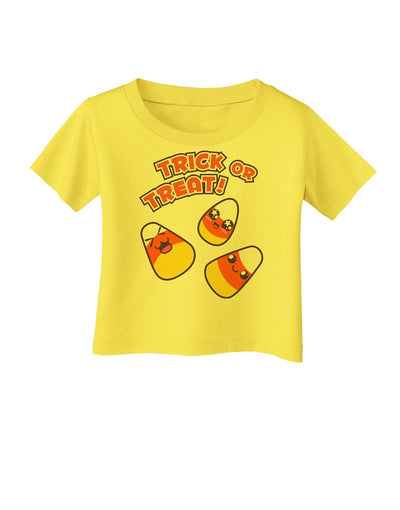 TooLoud Trick or Treat Cute Candy Corn Halloween Infant T-Shirt-Infant T-Shirt-TooLoud-Yellow-06-Months-Davson Sales