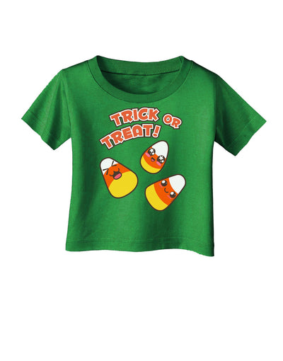 TooLoud Trick or Treat Cute Candy Corn Halloween Infant T-Shirt Dark-Infant T-Shirt-TooLoud-Clover-Green-06-Months-Davson Sales