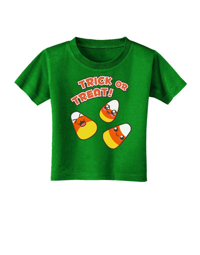 TooLoud Trick or Treat Cute Candy Corn Halloween Toddler T-Shirt Dark-Toddler T-Shirt-TooLoud-Clover-Green-2T-Davson Sales