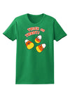 TooLoud Trick or Treat Cute Candy Corn Halloween Womens Dark T-Shirt-Womens T-Shirt-TooLoud-Kelly-Green-X-Small-Davson Sales