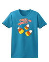 TooLoud Trick or Treat Cute Candy Corn Halloween Womens Dark T-Shirt-Womens T-Shirt-TooLoud-Turquoise-X-Small-Davson Sales