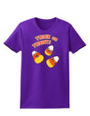 TooLoud Trick or Treat Cute Candy Corn Halloween Womens Dark T-Shirt-Womens T-Shirt-TooLoud-Purple-X-Small-Davson Sales