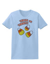 TooLoud Trick or Treat Cute Candy Corn Halloween Womens T-Shirt-Womens T-Shirt-TooLoud-Light-Blue-X-Small-Davson Sales