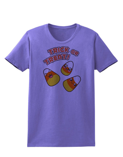 TooLoud Trick or Treat Cute Candy Corn Halloween Womens T-Shirt-Womens T-Shirt-TooLoud-Violet-X-Small-Davson Sales