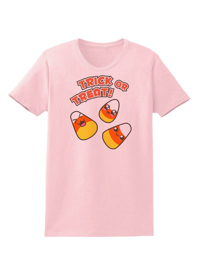 TooLoud Trick or Treat Cute Candy Corn Halloween Womens T-Shirt-Womens T-Shirt-TooLoud-PalePink-X-Small-Davson Sales