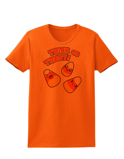 TooLoud Trick or Treat Cute Candy Corn Halloween Womens T-Shirt-Womens T-Shirt-TooLoud-Orange-X-Small-Davson Sales