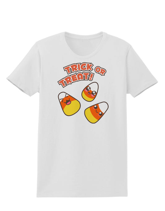 TooLoud Trick or Treat Cute Candy Corn Halloween Womens T-Shirt-Womens T-Shirt-TooLoud-White-X-Small-Davson Sales