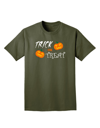 TooLoud Trick or Treat Pumpkins Adult Dark T-Shirt-Mens T-Shirt-TooLoud-Military-Green-Small-Davson Sales