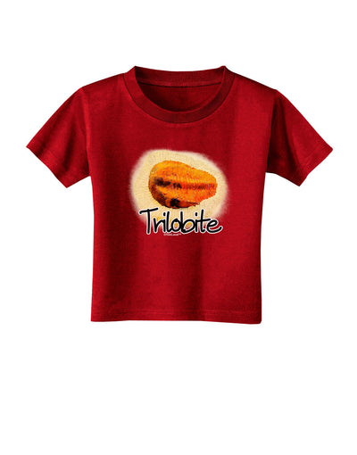 TooLoud Trilobite Fossil Watercolor Text Toddler T-Shirt Dark-Toddler T-Shirt-TooLoud-Red-2T-Davson Sales