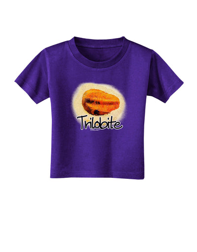 TooLoud Trilobite Fossil Watercolor Text Toddler T-Shirt Dark-Toddler T-Shirt-TooLoud-Purple-2T-Davson Sales