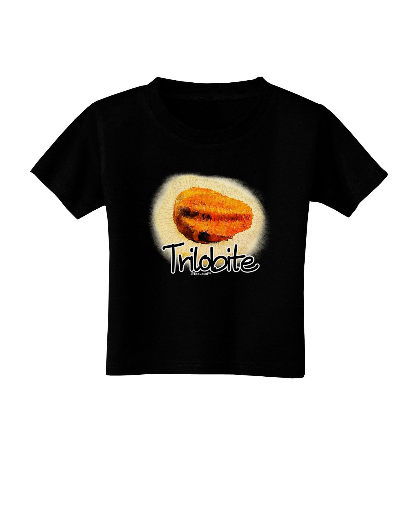 TooLoud Trilobite Fossil Watercolor Text Toddler T-Shirt Dark-Toddler T-Shirt-TooLoud-Black-2T-Davson Sales