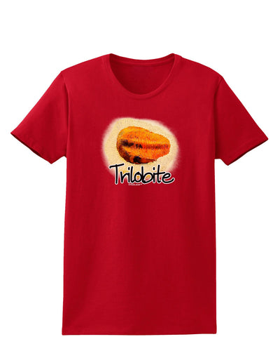 TooLoud Trilobite Fossil Watercolor Text Womens Dark T-Shirt-TooLoud-Red-X-Small-Davson Sales