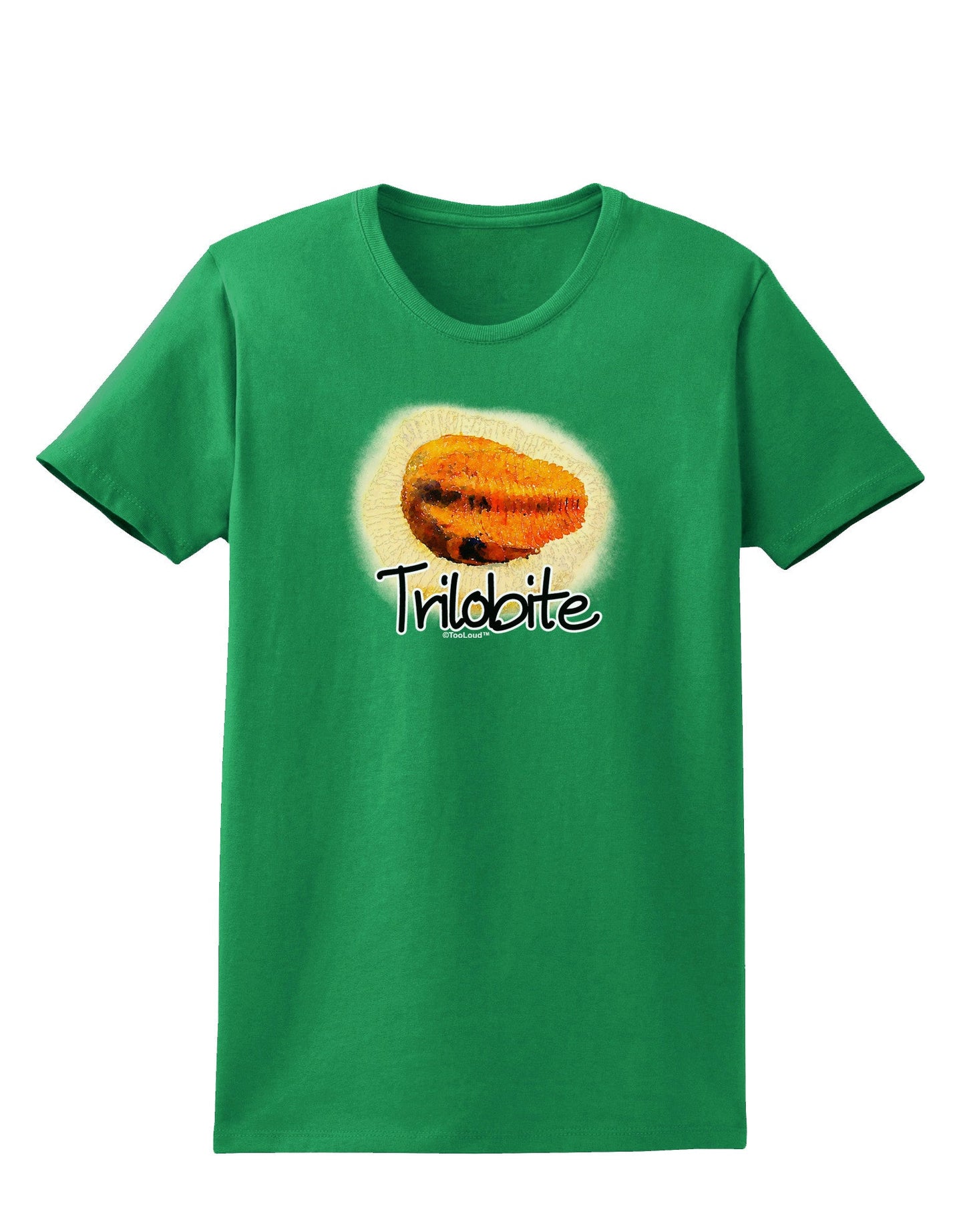 TooLoud Trilobite Fossil Watercolor Text Womens Dark T-Shirt-TooLoud-Kelly-Green-X-Small-Davson Sales