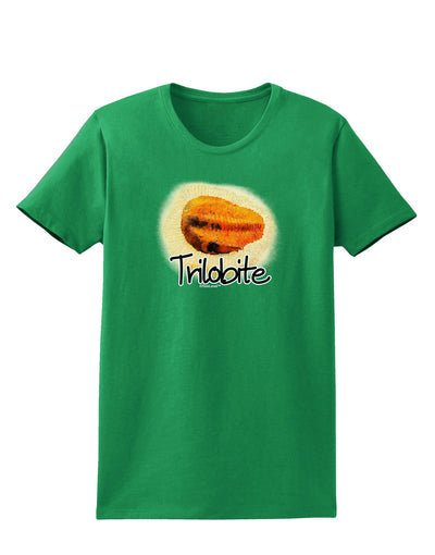 TooLoud Trilobite Fossil Watercolor Text Womens Dark T-Shirt-TooLoud-Kelly-Green-X-Small-Davson Sales