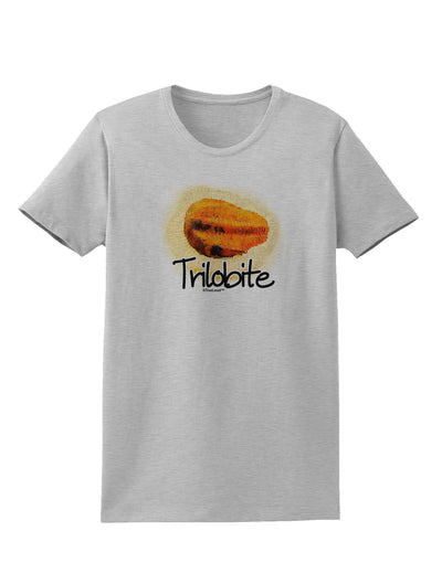 TooLoud Trilobite Fossil Watercolor Text Womens T-Shirt-Womens T-Shirt-TooLoud-AshGray-X-Small-Davson Sales