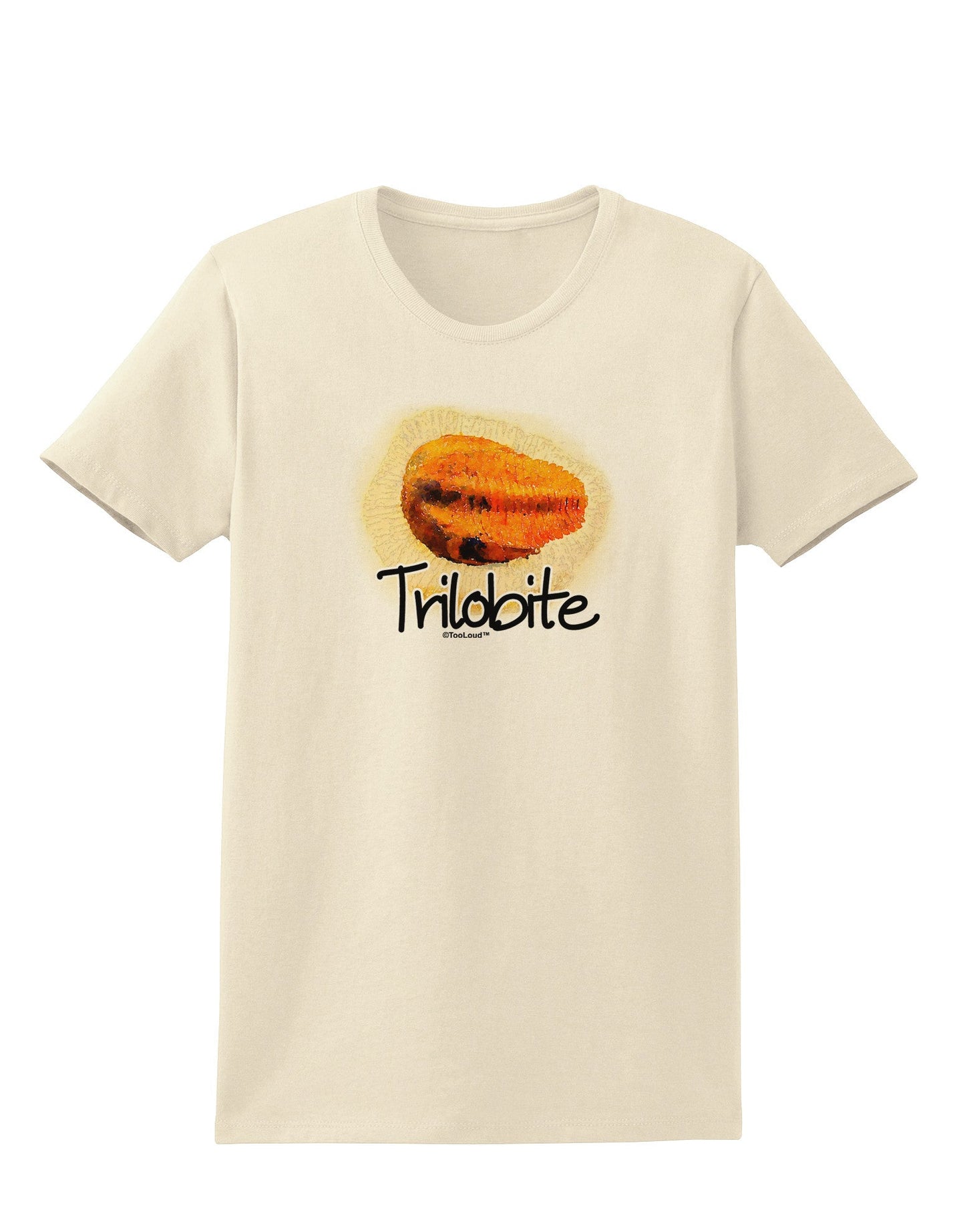 TooLoud Trilobite Fossil Watercolor Text Womens T-Shirt-Womens T-Shirt-TooLoud-Natural-X-Small-Davson Sales