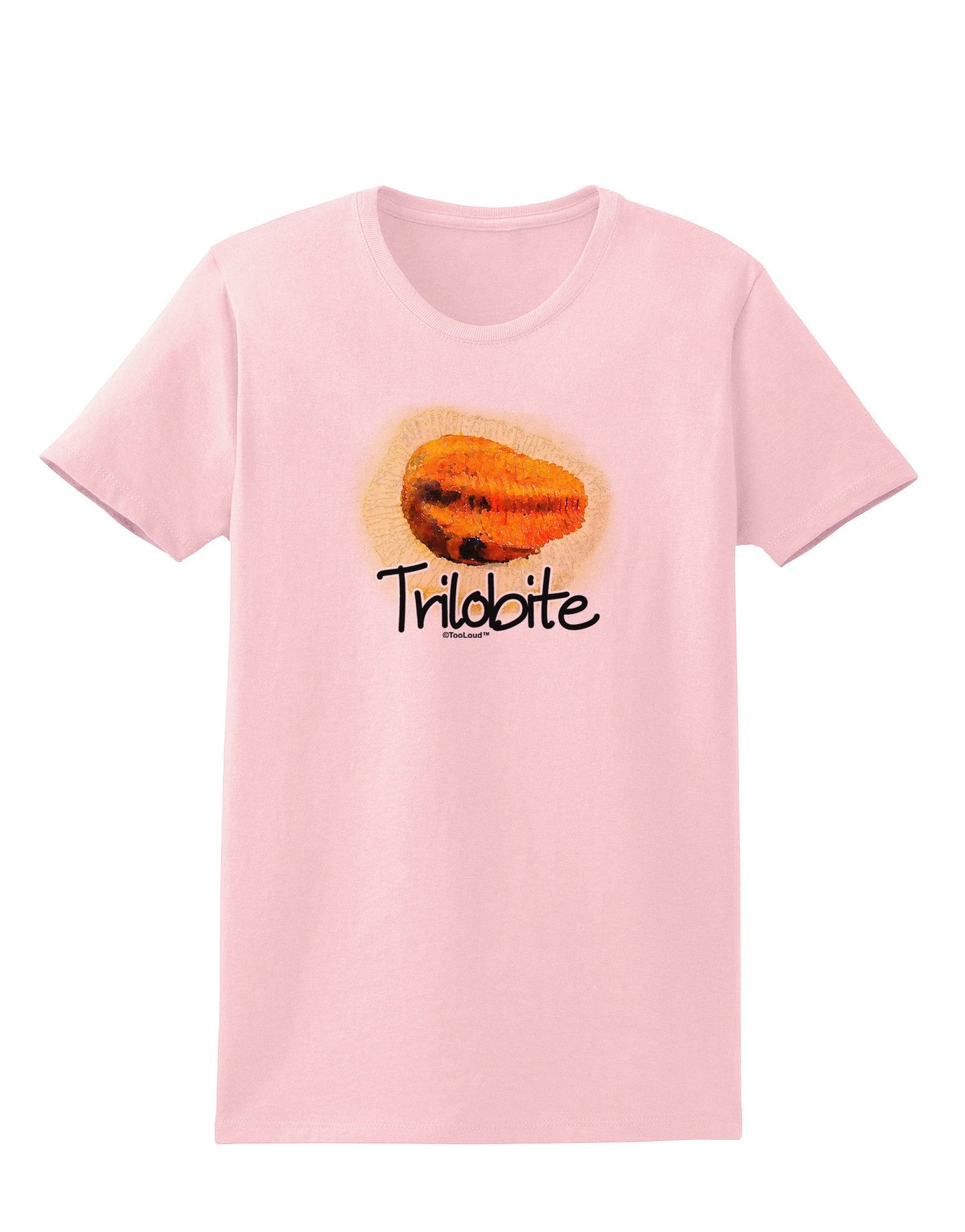 TooLoud Trilobite Fossil Watercolor Text Womens T-Shirt-Womens T-Shirt-TooLoud-PalePink-X-Small-Davson Sales
