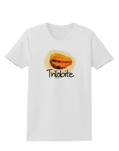 TooLoud Trilobite Fossil Watercolor Text Womens T-Shirt-Womens T-Shirt-TooLoud-White-X-Small-Davson Sales