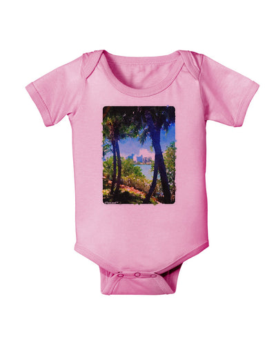 TooLoud Tropical Skyline Baby Romper Bodysuit-Baby Romper-TooLoud-Light-Pink-06-Months-Davson Sales