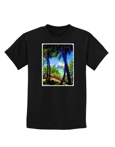 TooLoud Tropical Skyline Childrens Dark T-Shirt-Childrens T-Shirt-TooLoud-Black-X-Small-Davson Sales