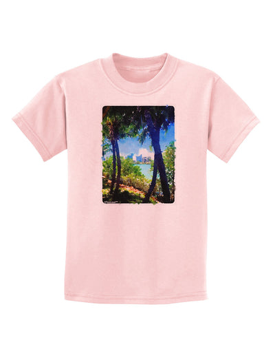 TooLoud Tropical Skyline Childrens T-Shirt-Childrens T-Shirt-TooLoud-PalePink-X-Small-Davson Sales