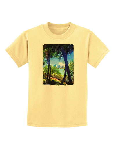 TooLoud Tropical Skyline Childrens T-Shirt-Childrens T-Shirt-TooLoud-Daffodil-Yellow-X-Small-Davson Sales