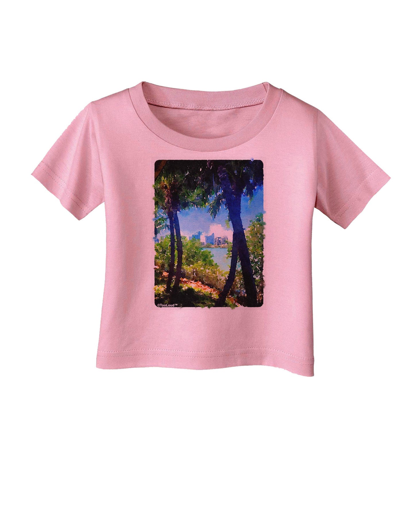 TooLoud Tropical Skyline Infant T-Shirt-Infant T-Shirt-TooLoud-Candy-Pink-06-Months-Davson Sales